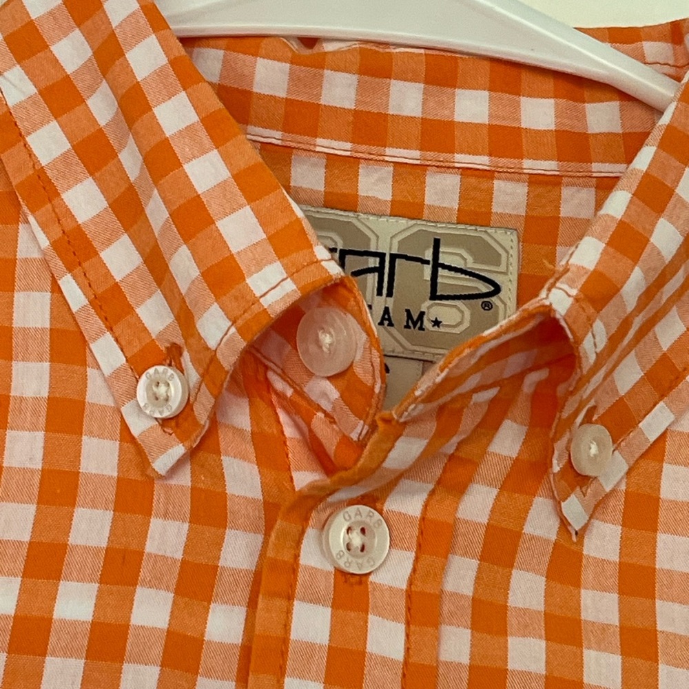 Garb Team University of Tennessee VOLS Orange Gingham Button-down Shirt size 5-6 - Picture 10 of 13